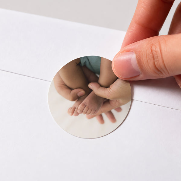 Sticker Geburt Rund Kleine Piktogramme II foto