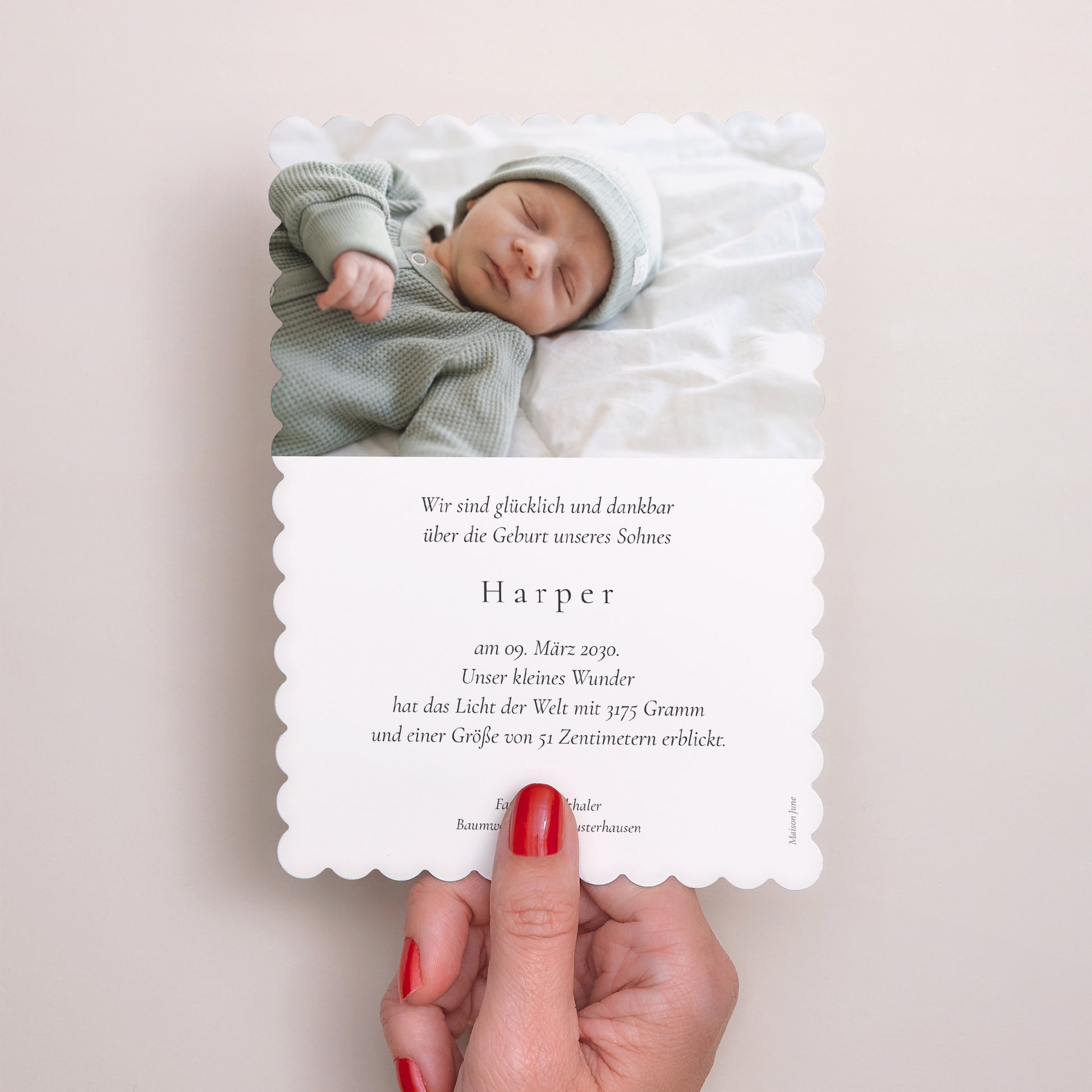 Geburtskarten Porträt, Keksränder Der verwunschene Wald II foto N° 3