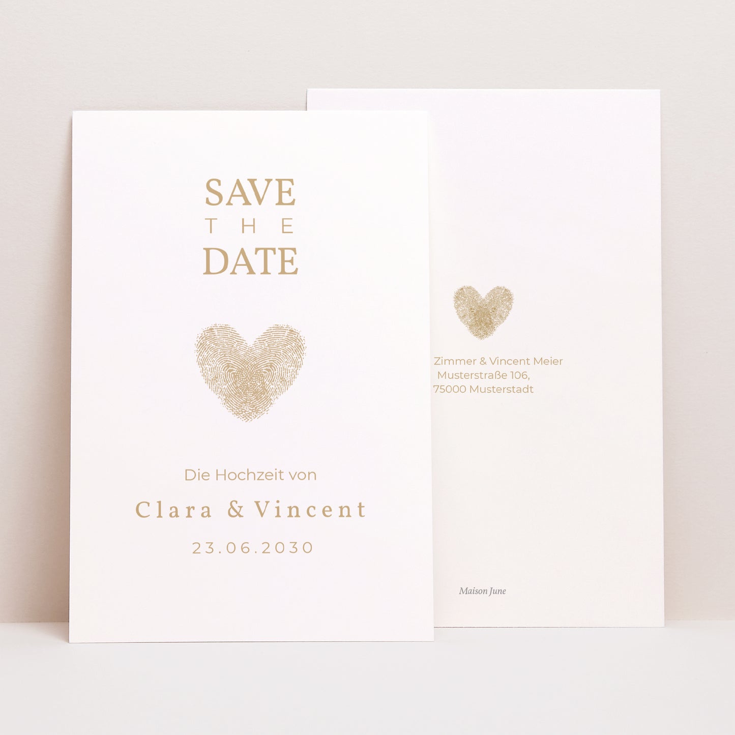 Save the date Karte Hochzeit PortraitPorträt Empeintes foto N° 1