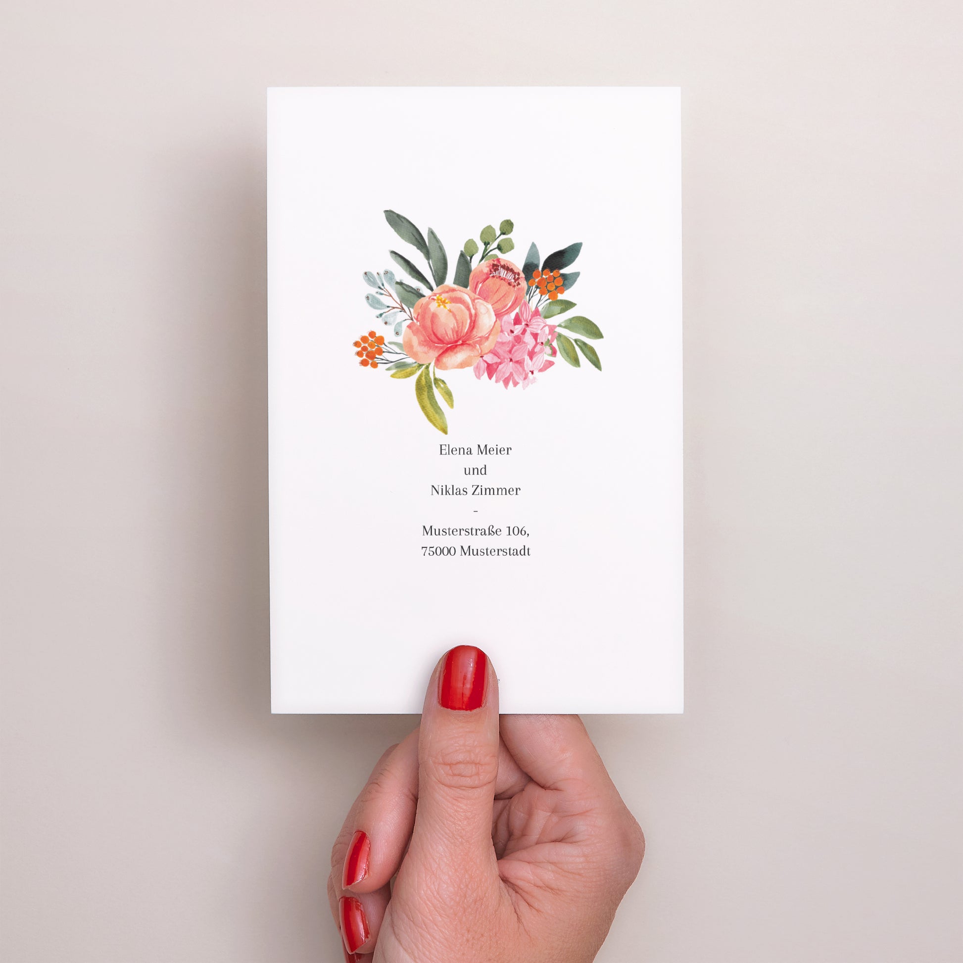 Save the date Karte Hochzeit PortraitPorträt Pops Blumen foto N° 3