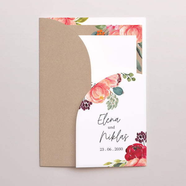 Hochzeitseinladung Hülle für 2 Karten Pops Blumen foto