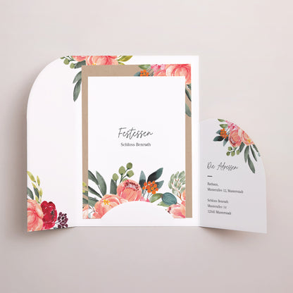 Hochzeitseinladung Hülle für 2 Karten Pops Blumen foto N° 2