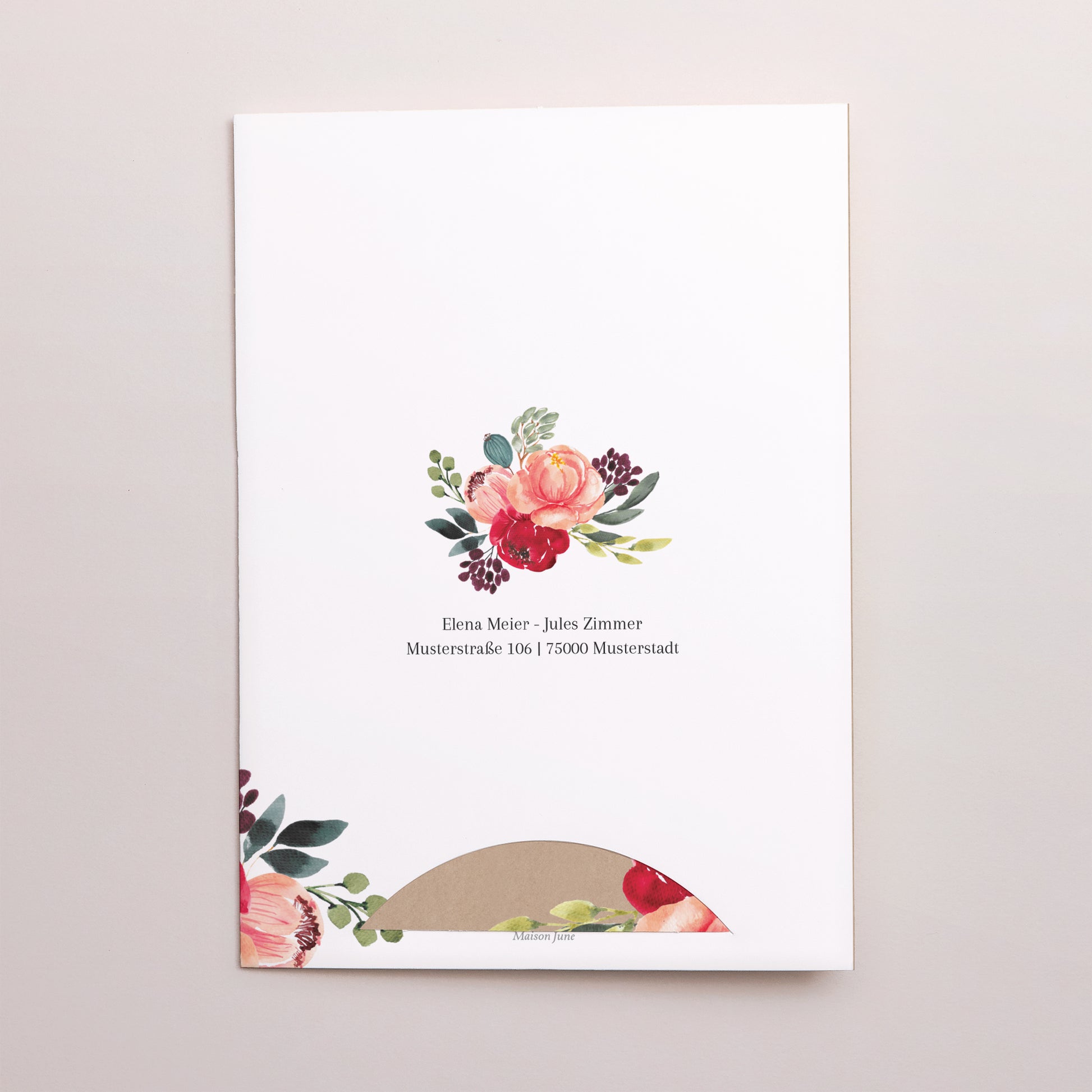 Hochzeitseinladung Hülle für 2 Karten Pops Blumen foto N° 4