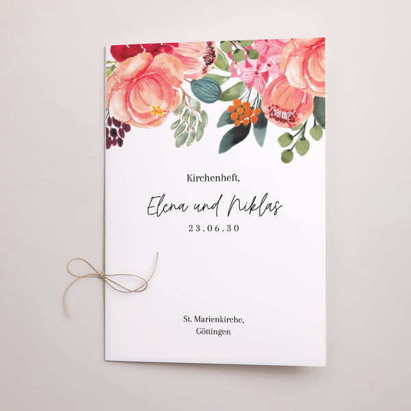 Kirchenheft Hochzeit Doppelflügel Pops Blumen foto