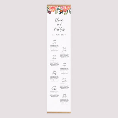 Sitzplan Hochzeit Holzstütze Pops Blumen foto N° 1