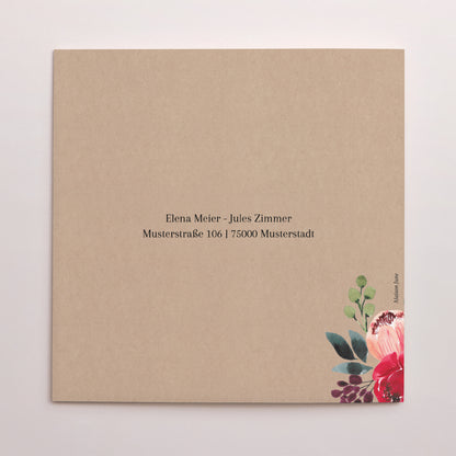 Dankeskarte Hochzeit Doppelflügelfenster Pops Blumen foto N° 3