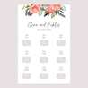 Sitzplan Hochzeit Porträt 60 x 90 cm Pops Blumen foto N° 2