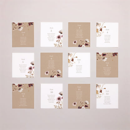 Sitzplan Hochzeit Pack von 12 Getrocknete Wiesenblumen II foto N° 1