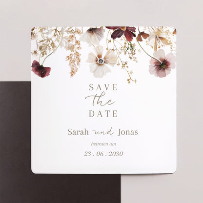Save the date Karte Hochzeit Satz von 9, magnetisch. Getrocknete Wiesenblumen II foto N° 1