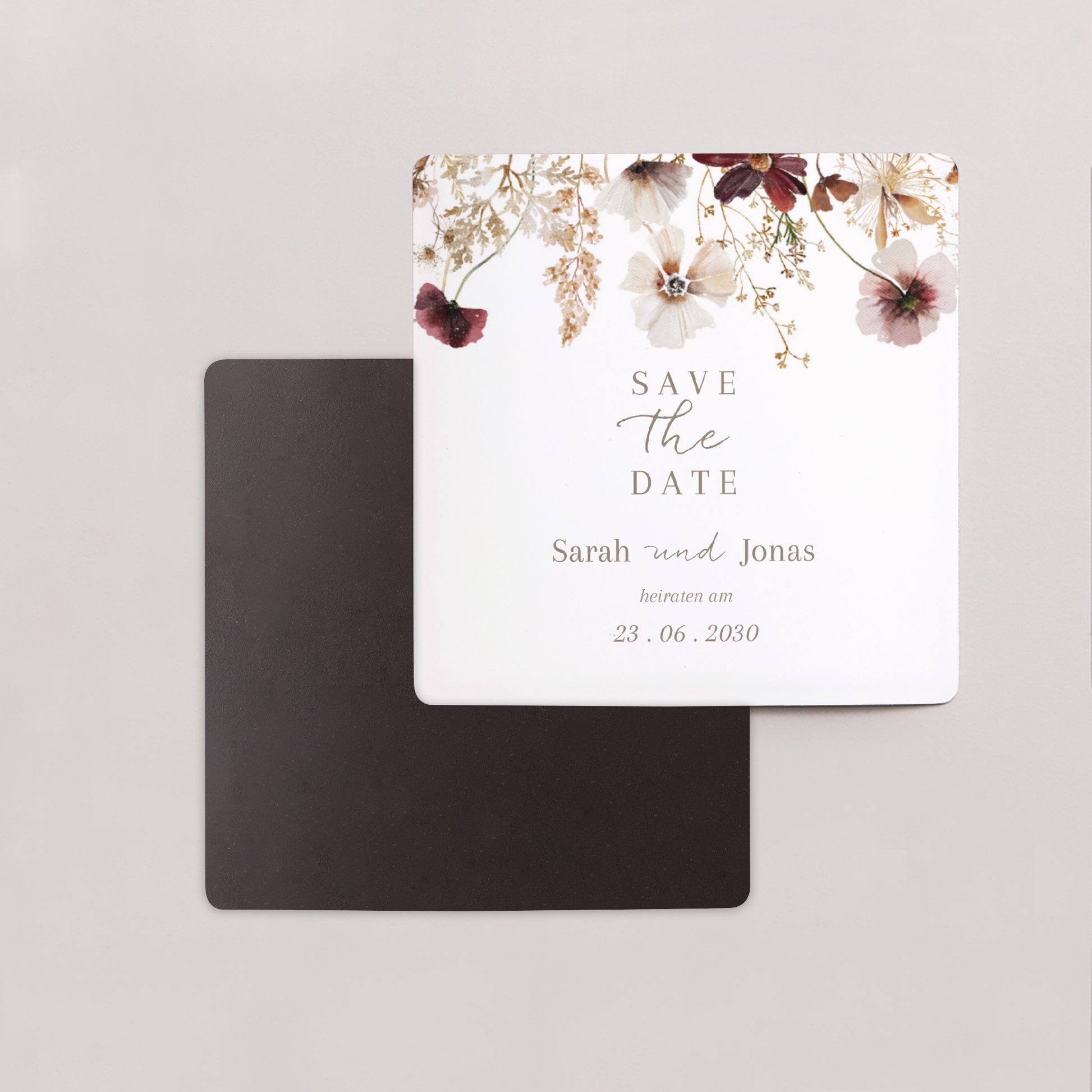 Save the date Karte Hochzeit Satz von 9, magnetisch. Getrocknete Wiesenblumen II foto N° 2