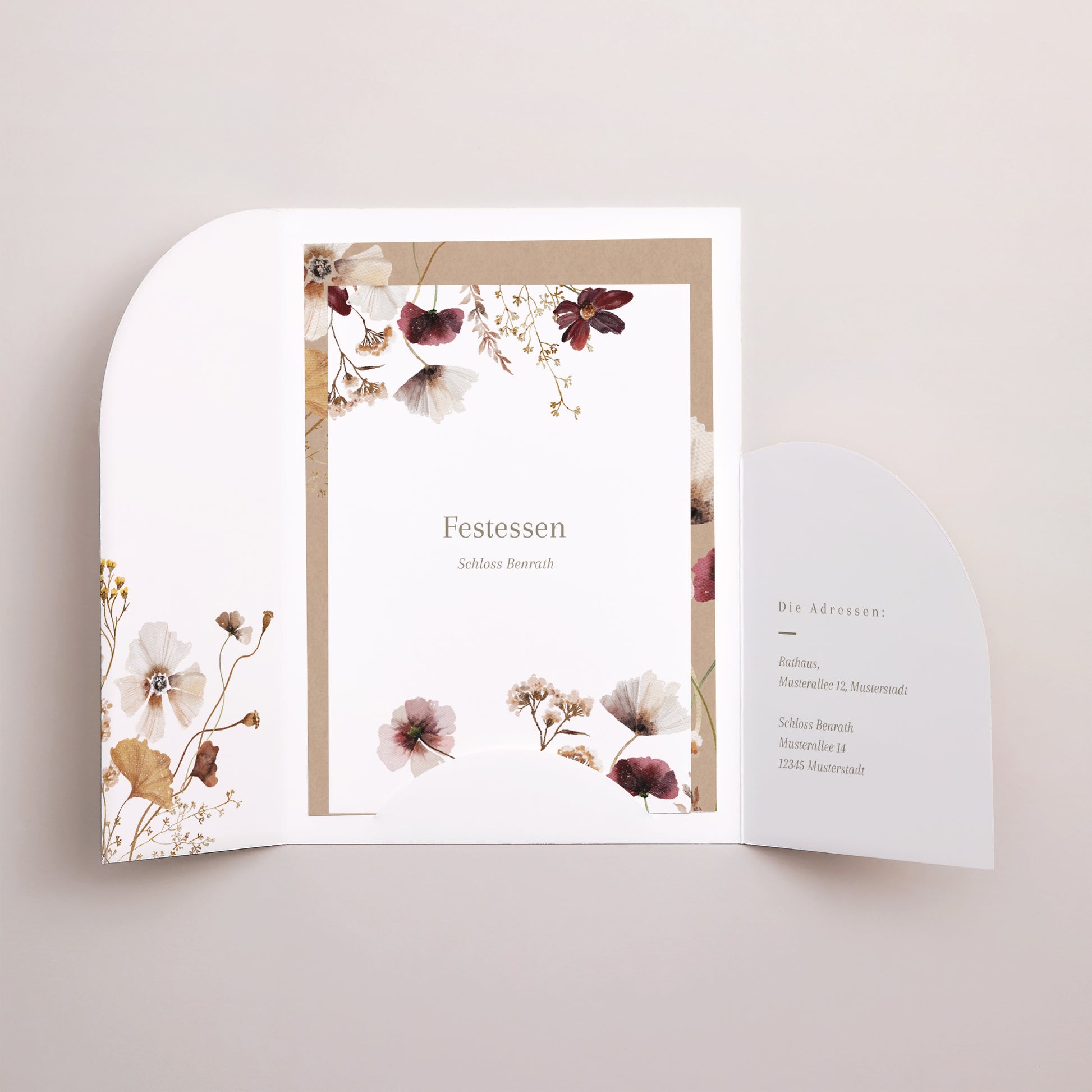 Hochzeitseinladung Hülle für 2 Karten Getrocknete Wiesenblumen II foto N° 3