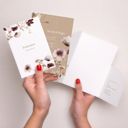 Hochzeitseinladung Hülle für 2 Karten Getrocknete Wiesenblumen II foto N° 4