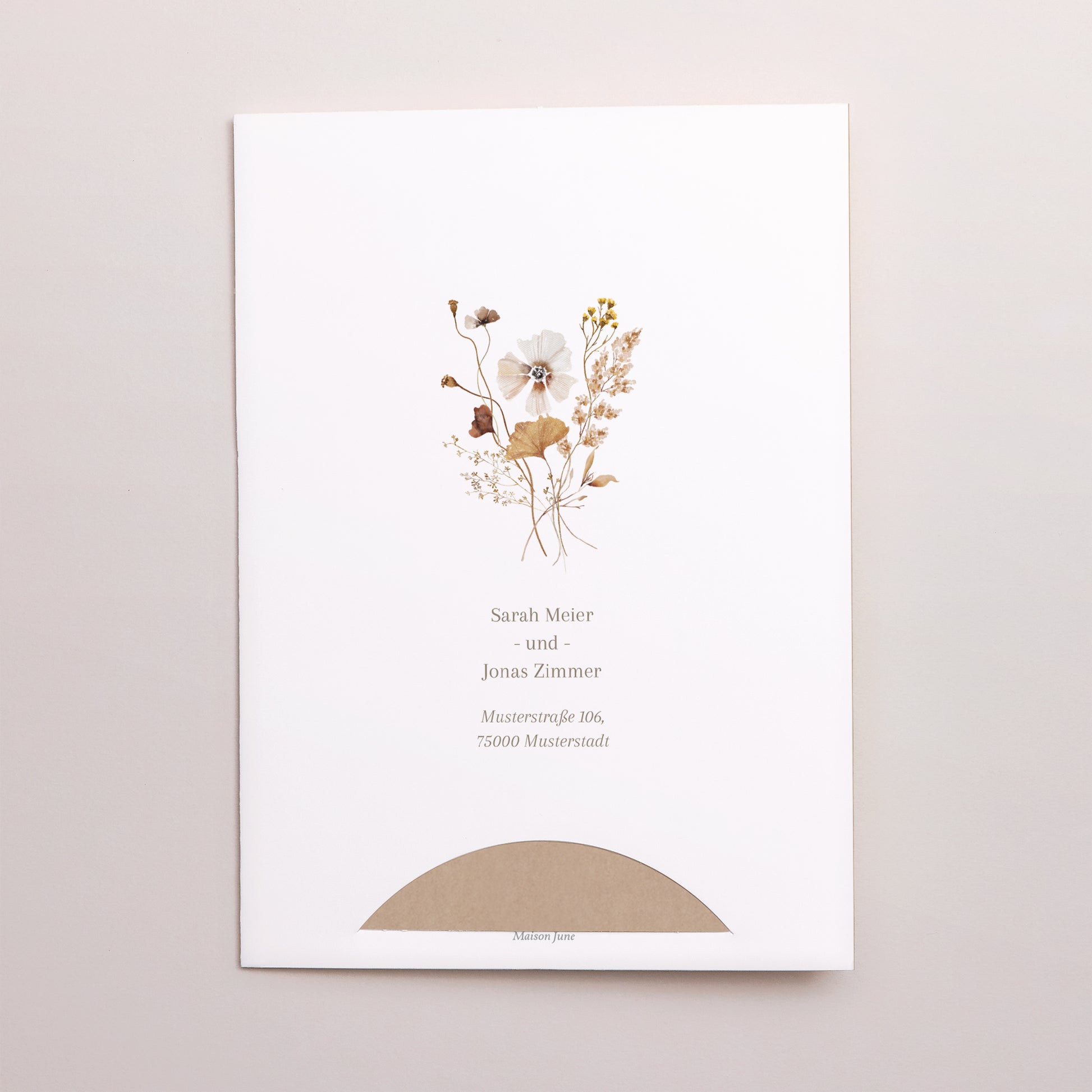 Hochzeitseinladung Hülle für 2 Karten Getrocknete Wiesenblumen II foto N° 5
