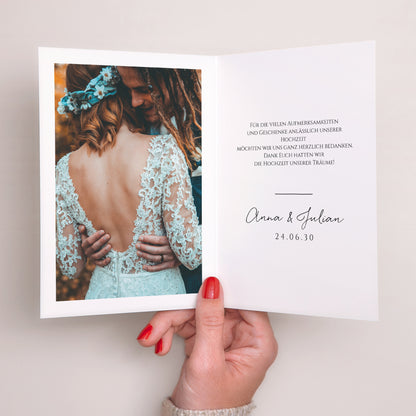 Dankeskarte Hochzeit Doppelflügelporträt foto N° 2