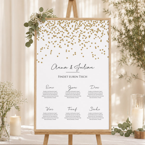 Sitzplan Hochzeit Porträt Konfetti foto