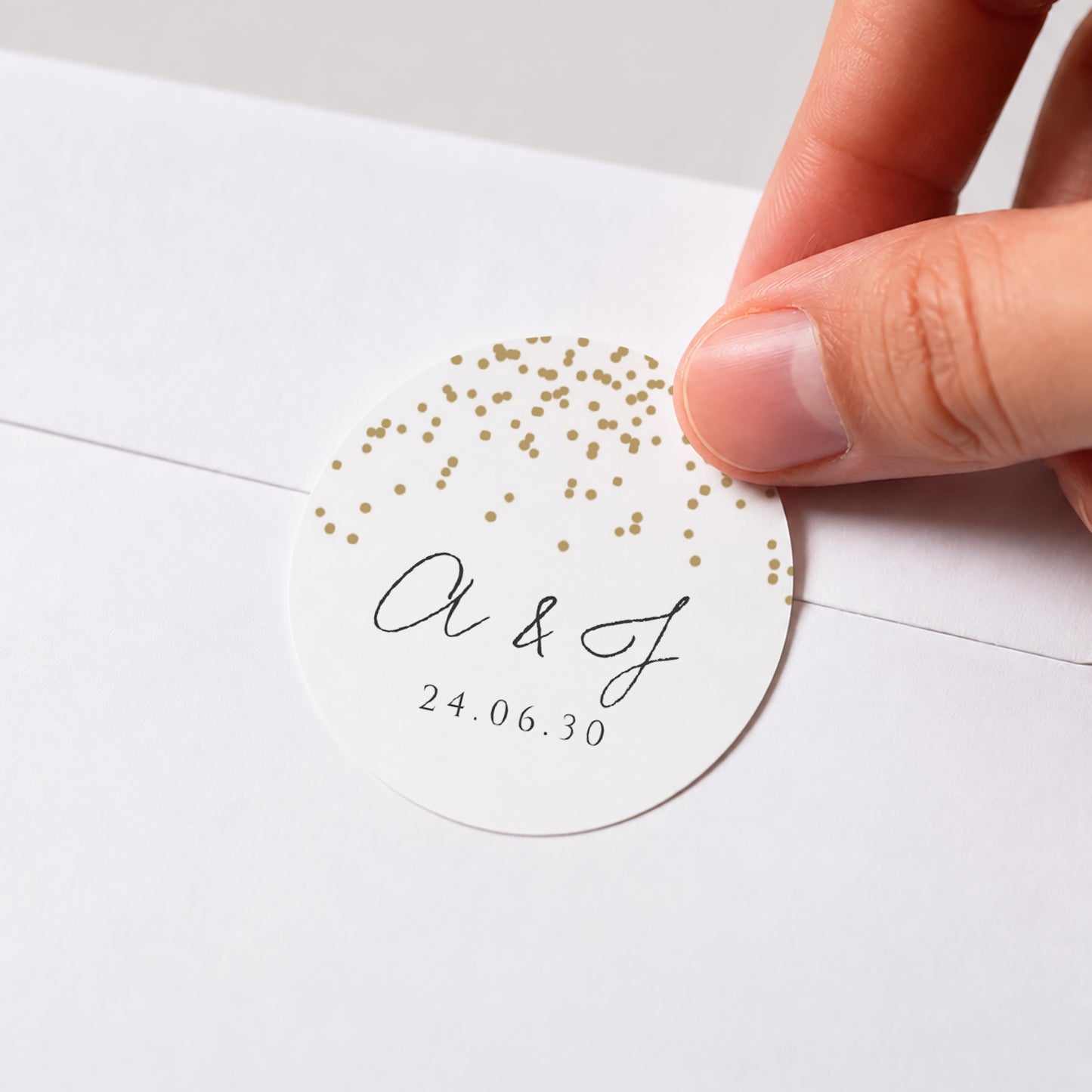 Sticker Hochzeit Rund Konfetti foto N° 1