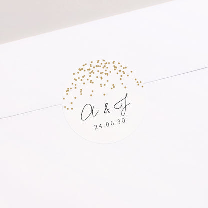 Sticker Hochzeit Rund Konfetti foto N° 2