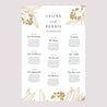 Sitzplan Hochzeit Porträt Goldene Blumenmuster foto N° 2