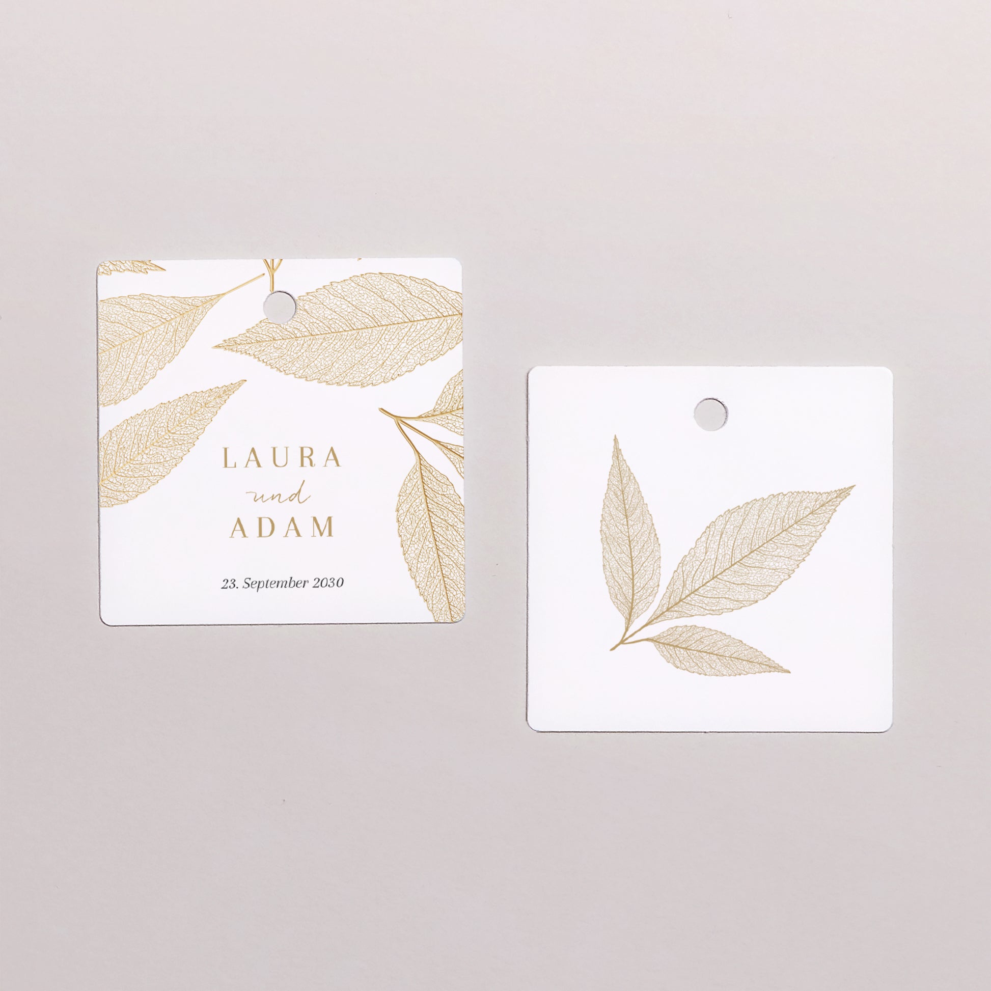 Vorgelochtes Etikett Hochzeit quadratisch foto N° 1
