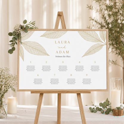 Sitzplan Hochzeit Landschaft Goldene Blätter foto N° 1