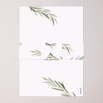 Hochzeitseinladung Banner, 2 Karten Olivenblätter foto N° 5