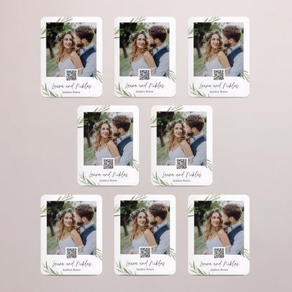 Dankeskarte Hochzeit Set von 8, magnetisch, rechteckig mit abgerundeten Ecken Olivenblätter foto N° 3