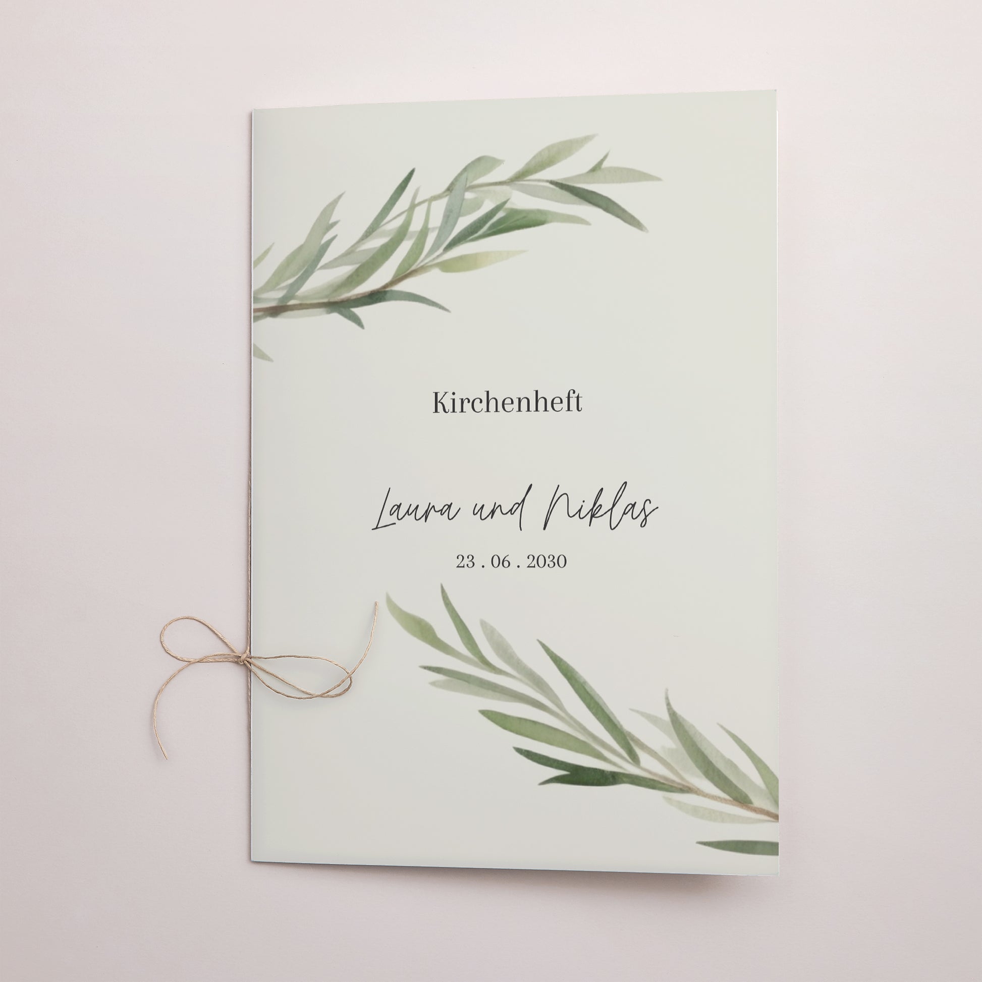 Kirchenheft Hochzeit Doppelflügel Olivenblätter foto N° 1