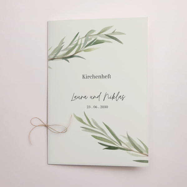 Kirchenheft Hochzeit Doppelflügel Olivenblätter foto
