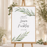 Begrüßungstafel Hochzeit Porträt 60 x 90 cm Olivenblätter foto N° 1