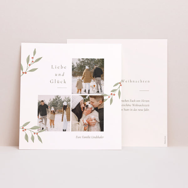 Weihnachtskarte Weihnachten Quadrat Brin d'amour foto