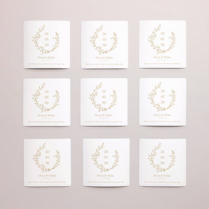 Save the date Karte Hochzeit Satz von 9, magnetisch. goldener Blumenkranz foto N° 3
