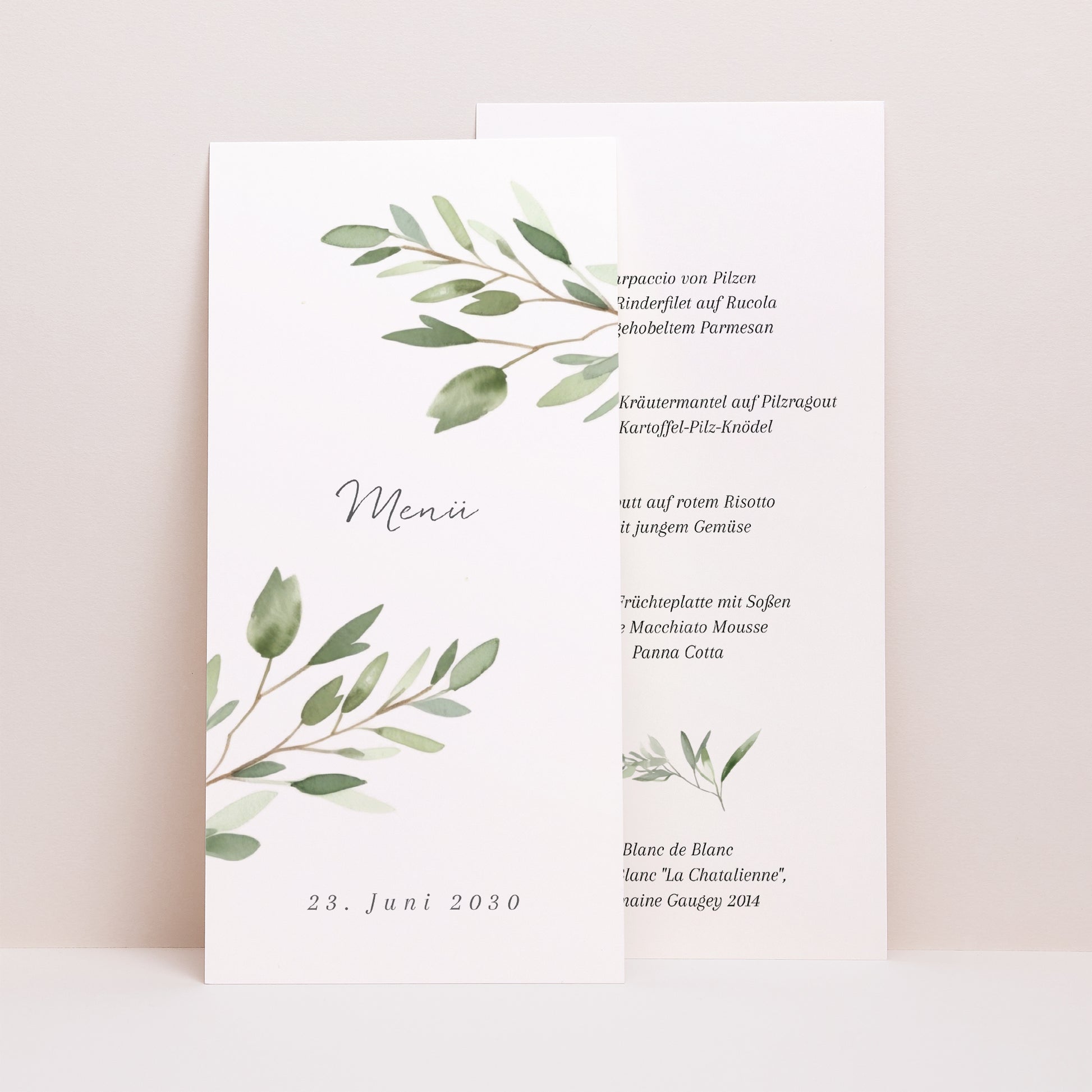 Menükarte Hochzeit Panoramatisches Porträt foto N° 1