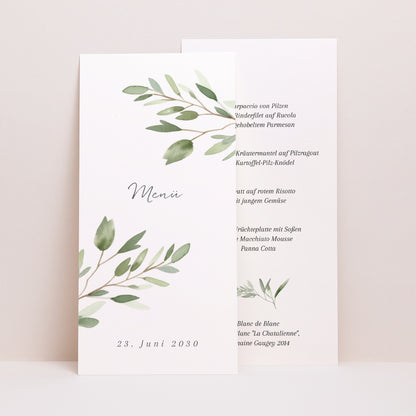 Menükarte Hochzeit Panoramatisches Porträt foto N° 1