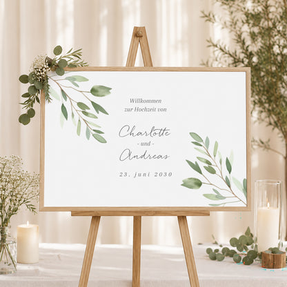 Begrüßungstafel Hochzeit Landschaft 90 x 60 cm foto N° 1