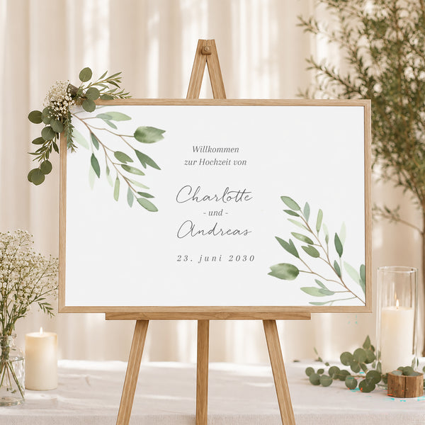 Begrüßungstafel Hochzeit Landschaft 90 x 60 cm foto