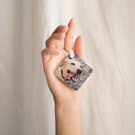Schlüsselanhänger Objekte Quadrat Pet love