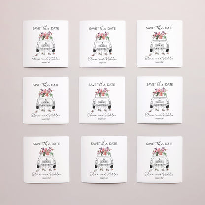 Save the date Karte Hochzeit Satz von 9, magnetisch. Mini Blümchen foto N° 3