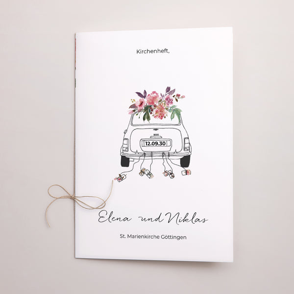 Kirchenheft Hochzeit Doppelflügel Mini Blümchen foto