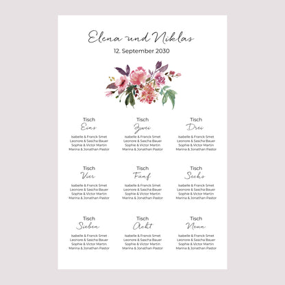 Sitzplan Hochzeit Porträt Mini Blümchen foto N° 2