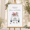 Begrüßungstafel Hochzeit Porträt 60 x 90 cm Mini Blümchen foto N° 1