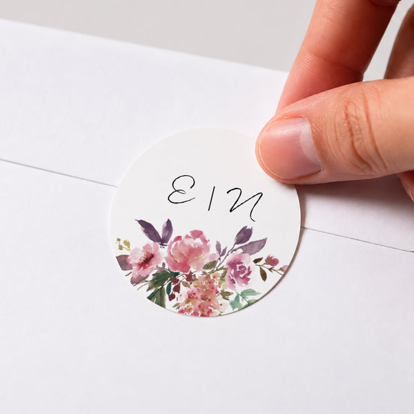 Sticker Hochzeit Rund Mini Blümchen foto