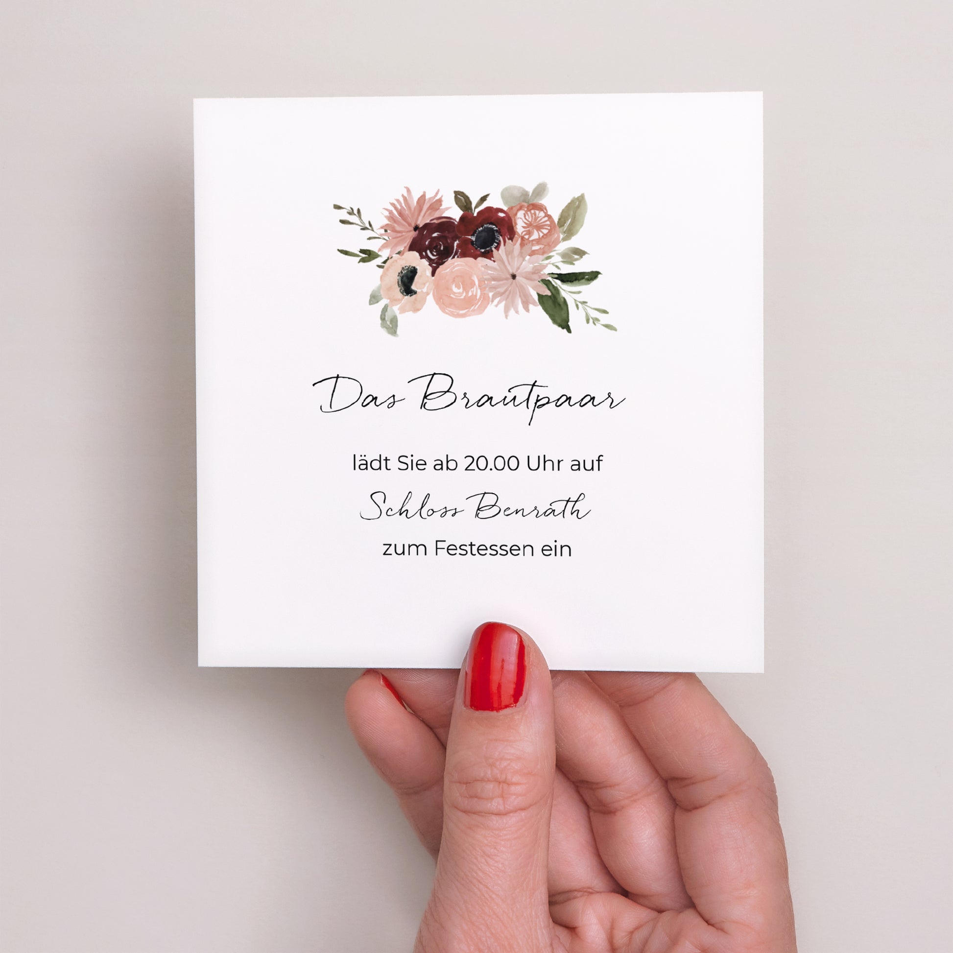 Einladungskarte Hochzeit Quadrat foto N° 2