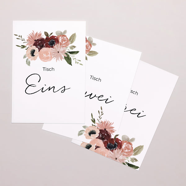 Tischnummern Hochzeit Rechteck foto
