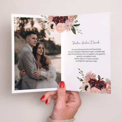 Dankeskarte Hochzeit Doppelflügelporträt foto N° 2