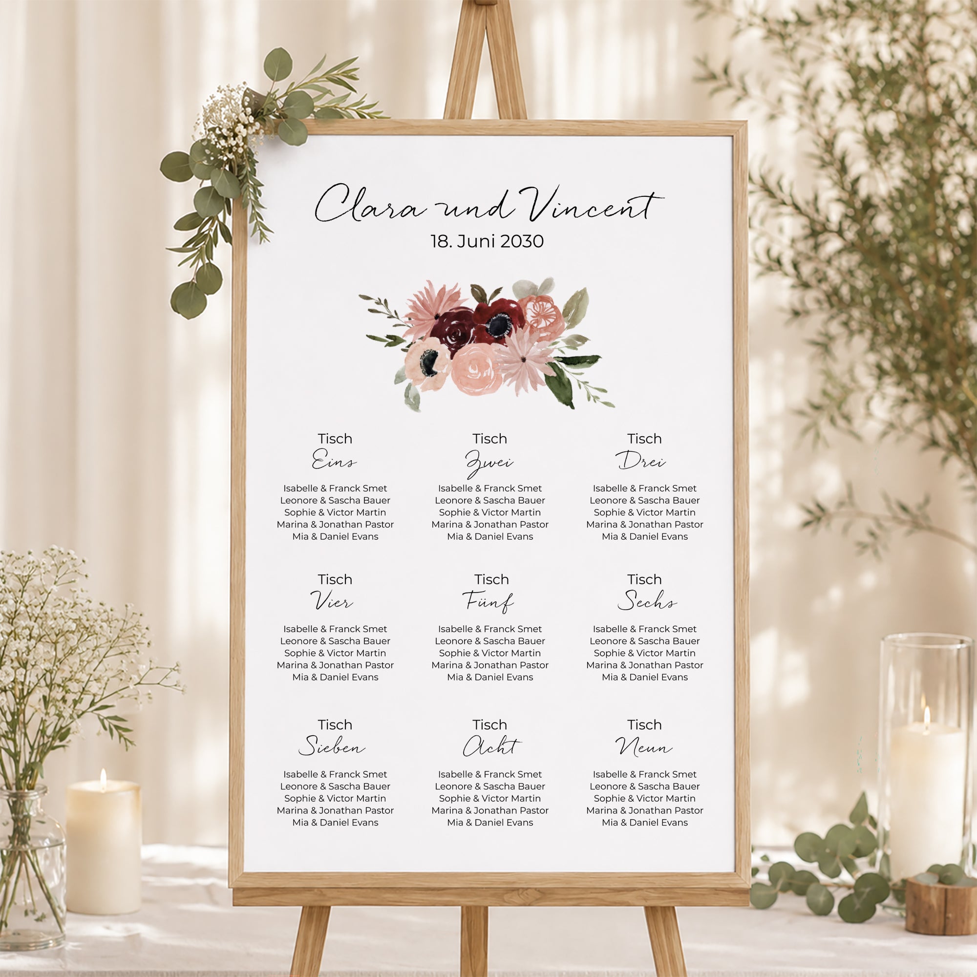 Sitzplan Hochzeit Porträt Blühender Marienkäfer foto N° 1