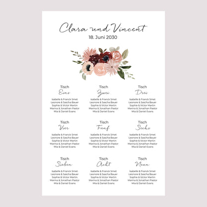 Sitzplan Hochzeit Porträt Blühender Marienkäfer foto N° 2