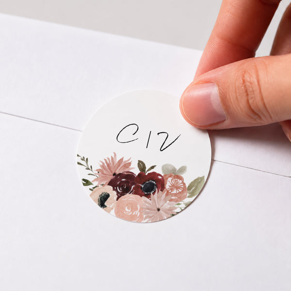 Sticker Hochzeit Rund Blühender Marienkäfer foto