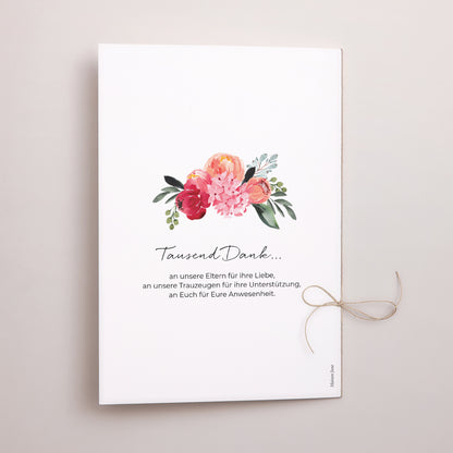 Kirchenheft Hochzeit Doppelflügel 2CV mit Blumen foto N° 3
