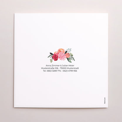 Hochzeitseinladung Doppelflügelfenster 2CV mit Blumen foto N° 3