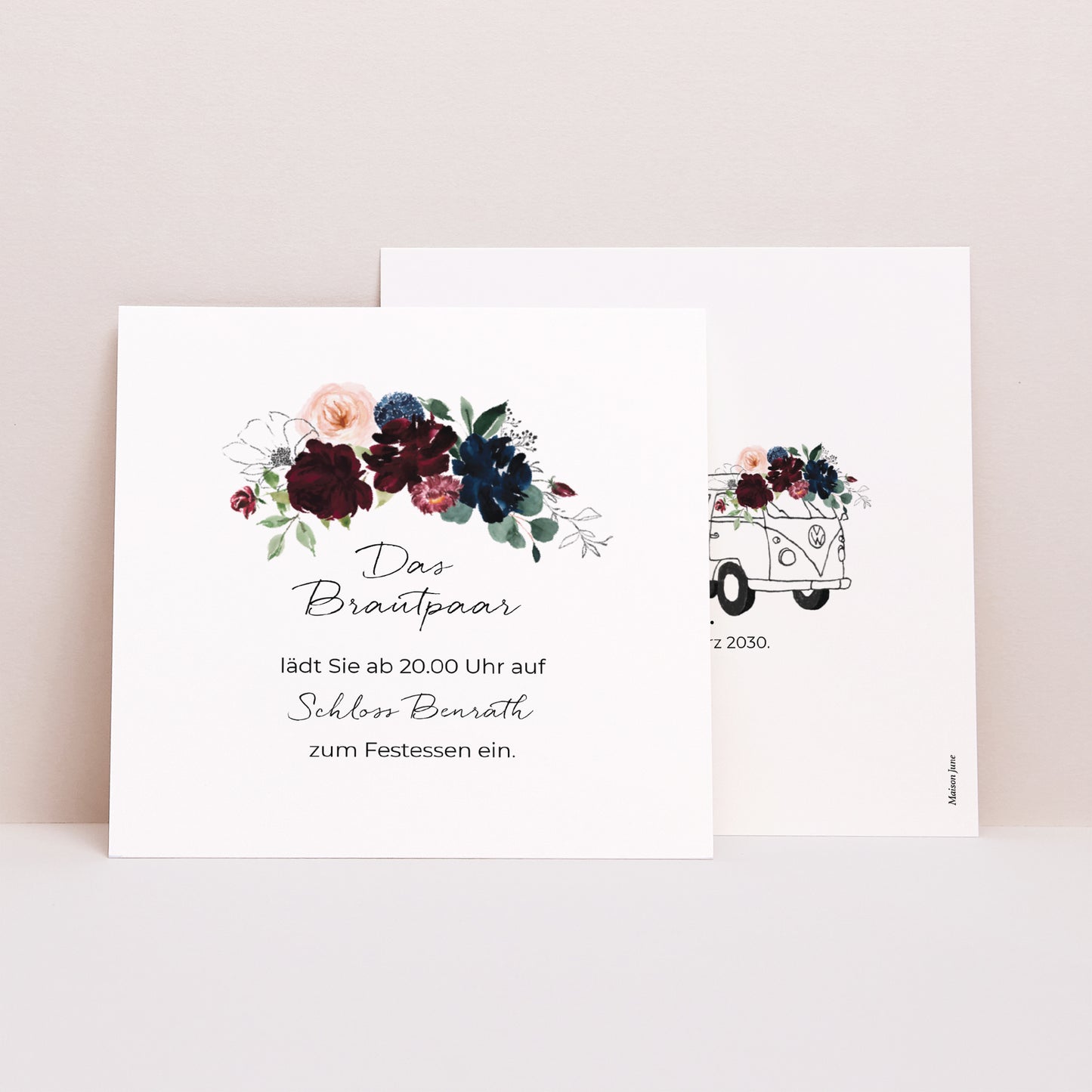 Einladungskarte Hochzeit Quadrat foto N° 1